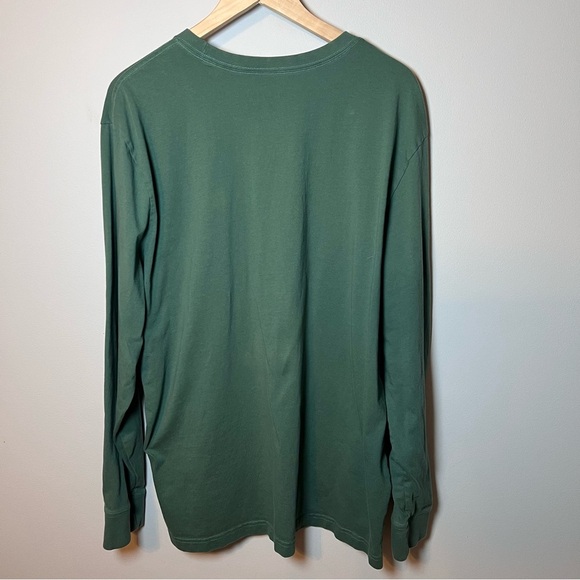 Snowman Peace Sign Long Sleeve Crusher Tee Men’s XL Life is Good Green T-Shirt - Picture 4 of 6